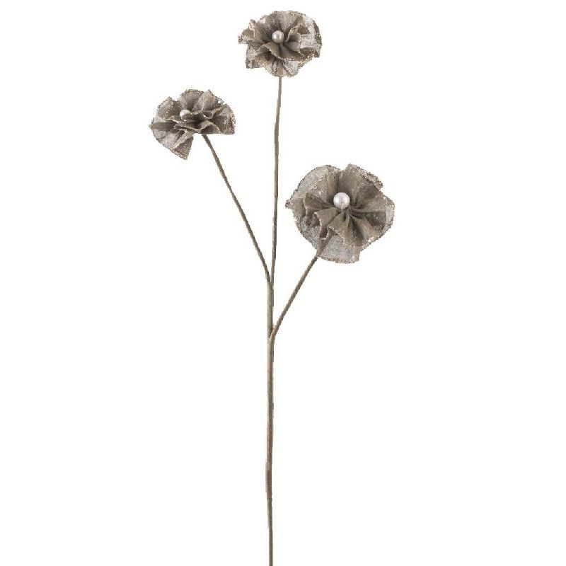 Napa Home & Garden 25" Brown and Gold Glittered Vintage Posey Artificial Floral Christmas Spray