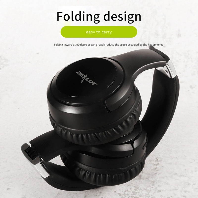 Wireless Bluetooth Gaming Headset, Stereo Noise Reduction Folding Headphone Wired earphone With Built-In Microphone and 3.5MM Audio Cable for Mobile Phones, Tablets, Computers (Black)