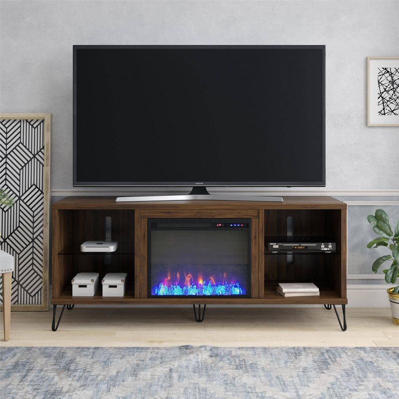 70" Concord Fireplace Tv Stand Walnut - Novogratz