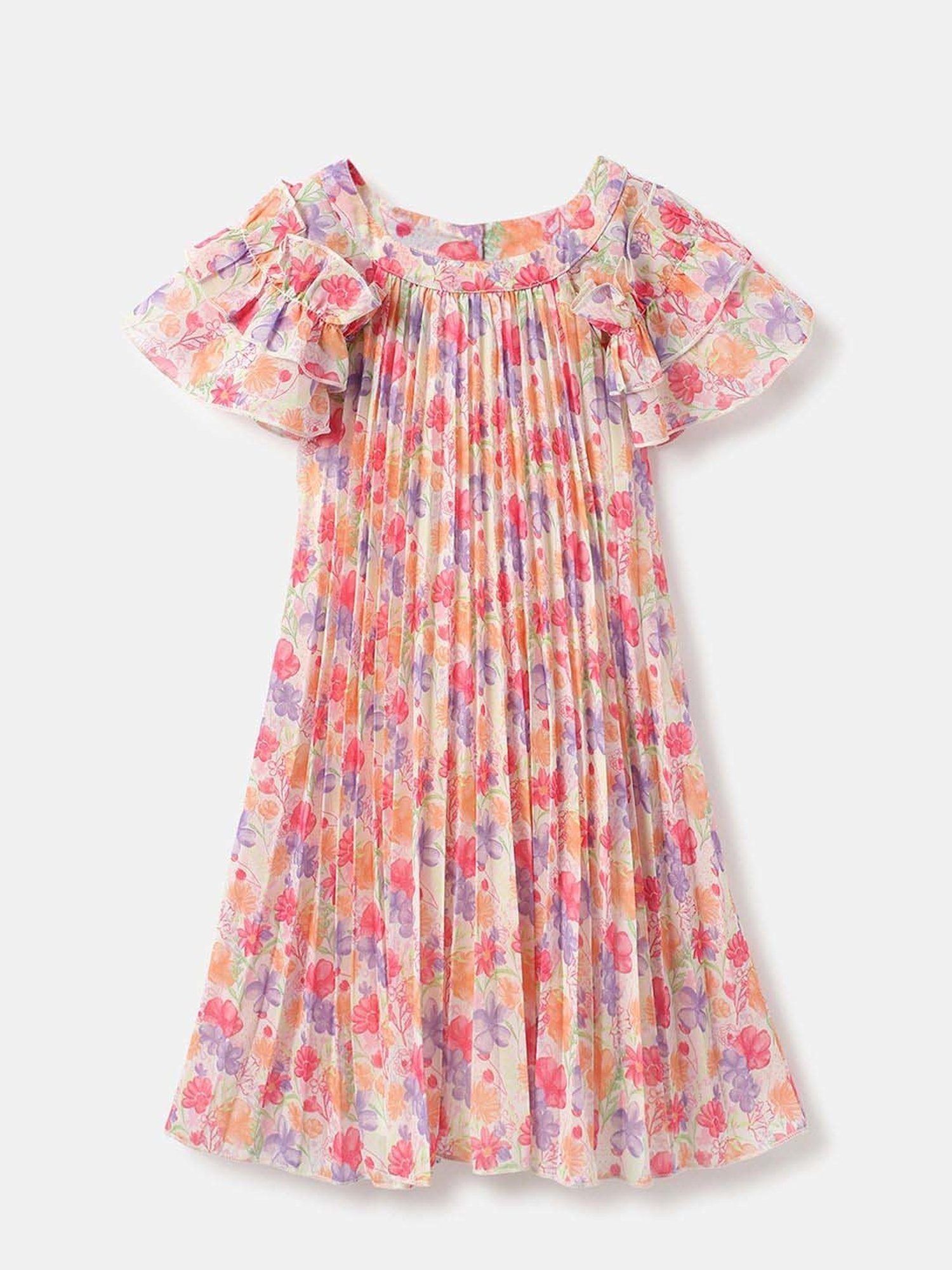 Budding Bees Kids Multicolor Floral Print Dress