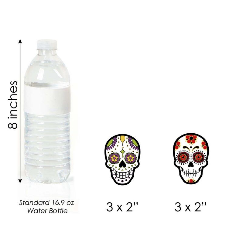 Big Dot of Happiness Day of the Dead - Dessert Cupcake Toppers - Halloween Sugar Skull Party Clear Treat Picks - Set of 24