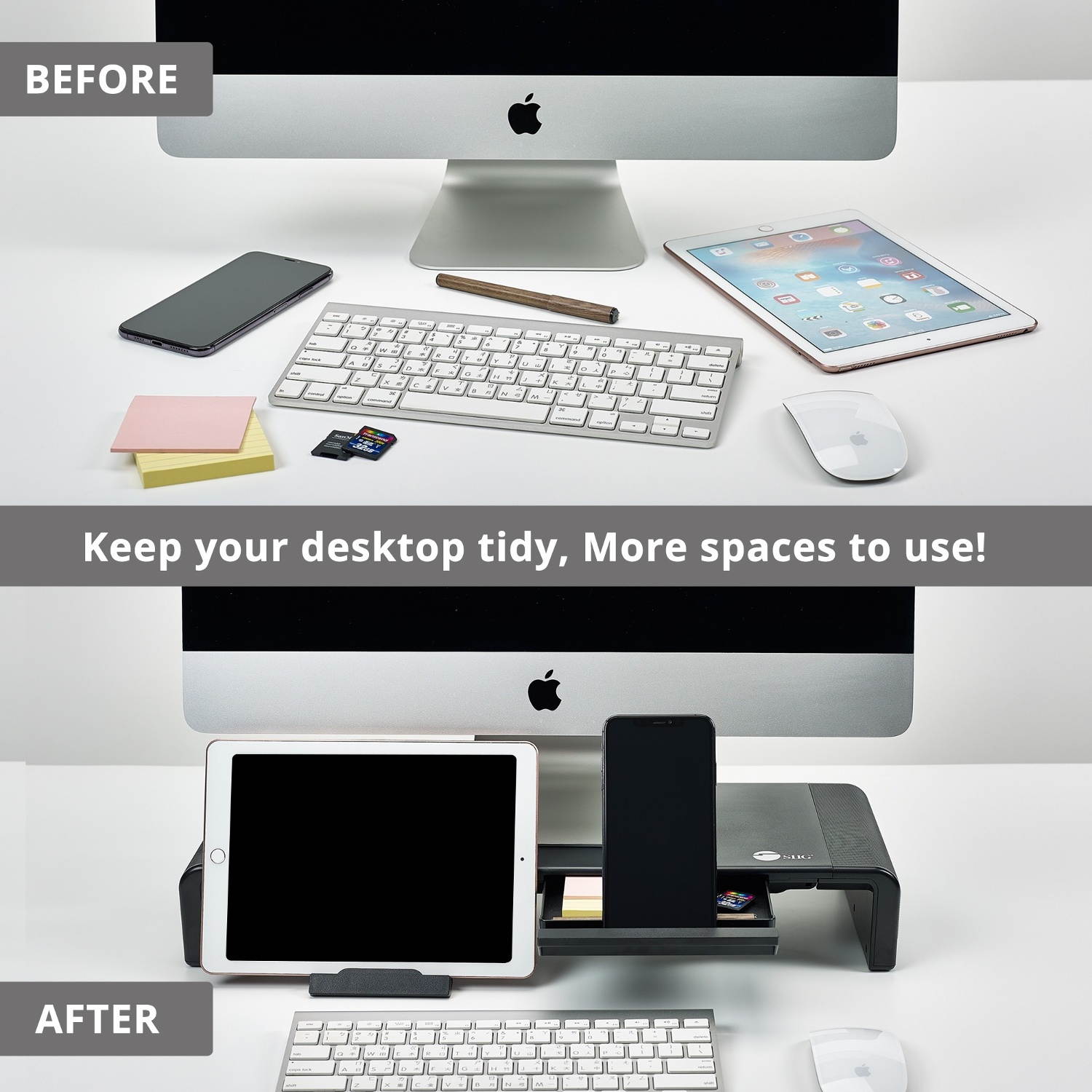 SIIG Stylish Foldable Monitor Stand CEMT2P12S1