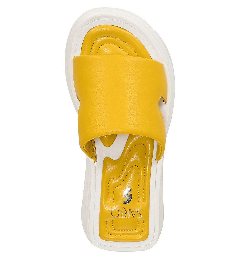 Sarto by Franco Sarto Vina Leather Puff Platform Wedge Slides