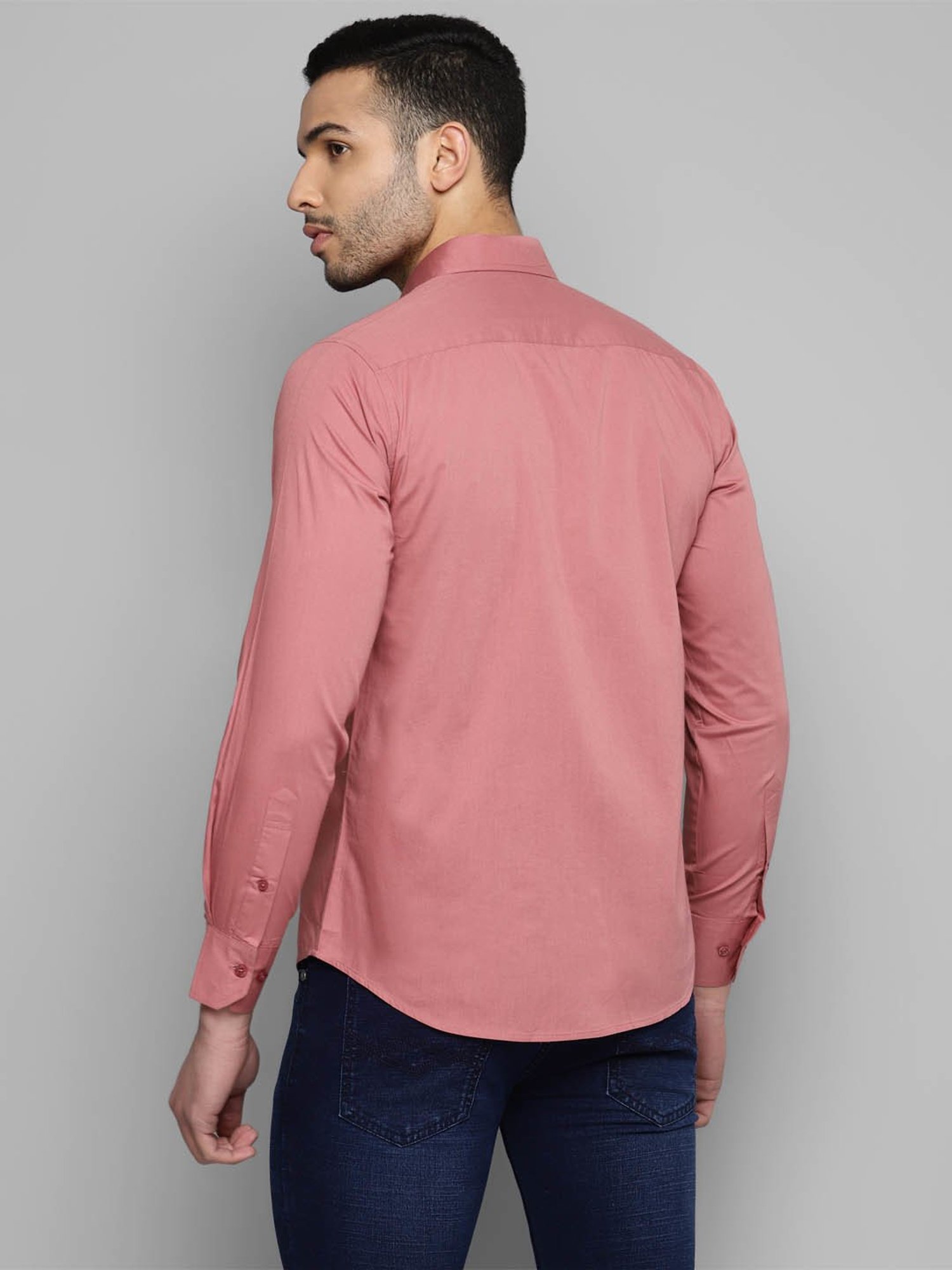 Allen cooper Pink Regular Fit Shirt