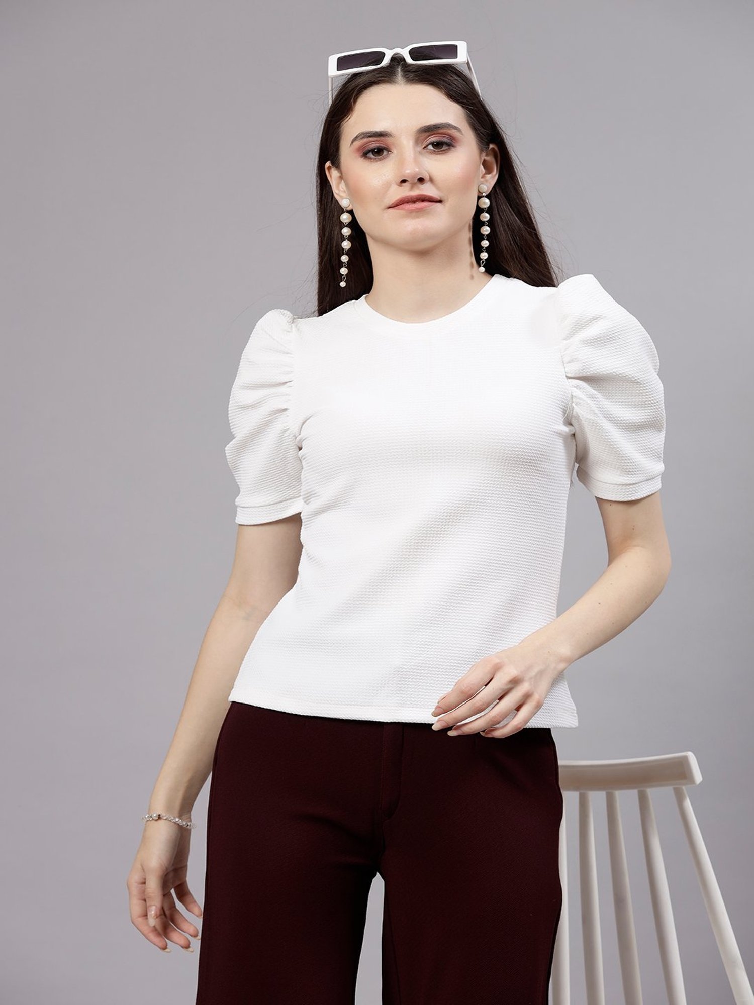 Style Quotient White Regular Fit Top