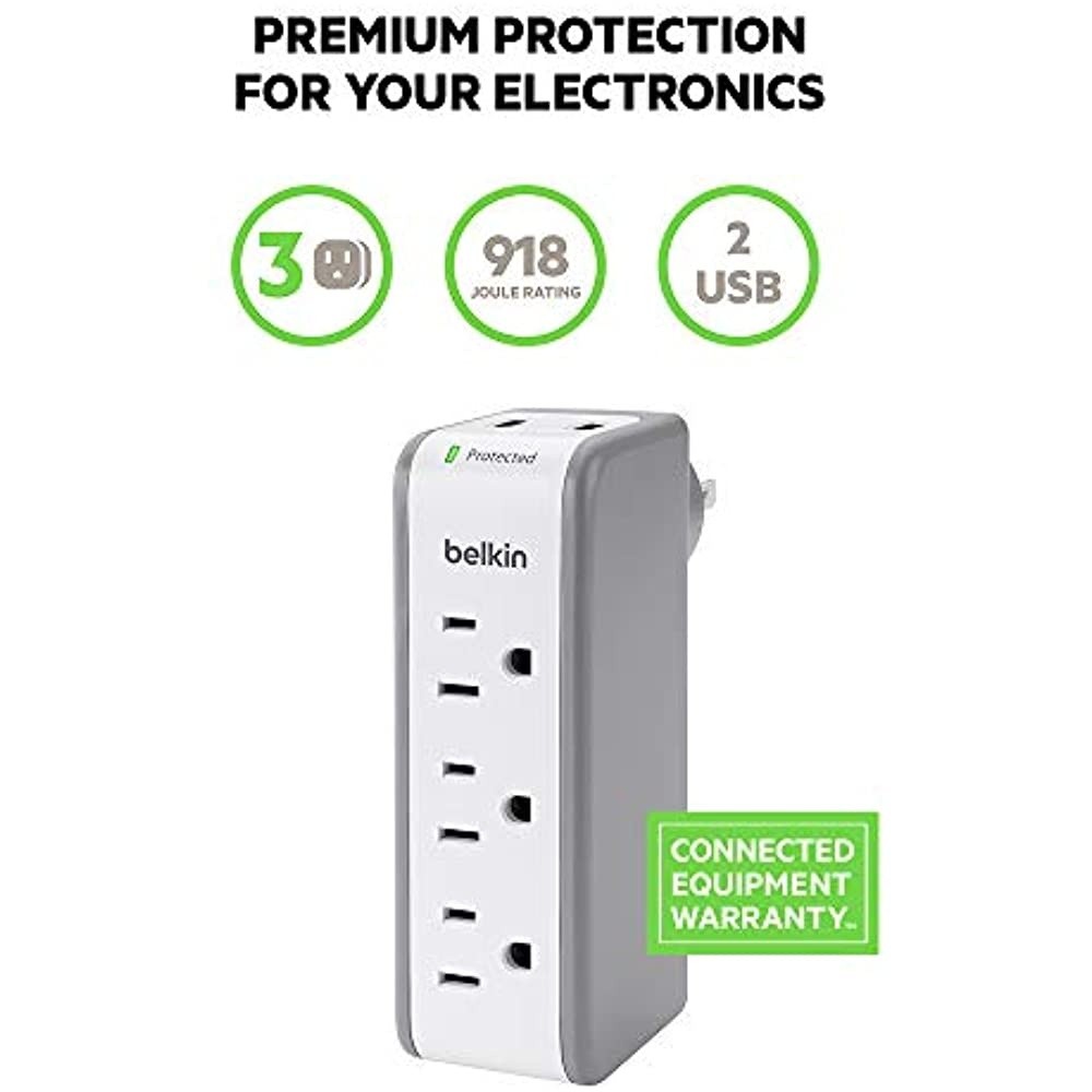 Uninex PS102 RF Remote Control Power Managed 6-Outlet Energy Controlled Surge Protector, Eliminates Standby Idle Electricity Usage, 6-Foot