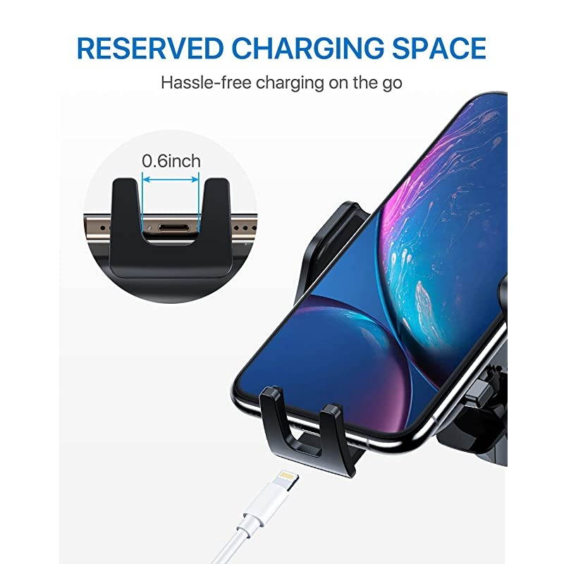 Car Phone Mount Easy Clamp, [Super Suction & Durable] Universal Dashboard Air Vent Windshield Hands-Free Phone Holder for Car Compatible with iPhone 12 11 SE XR 8 Galaxy S21 All Phones