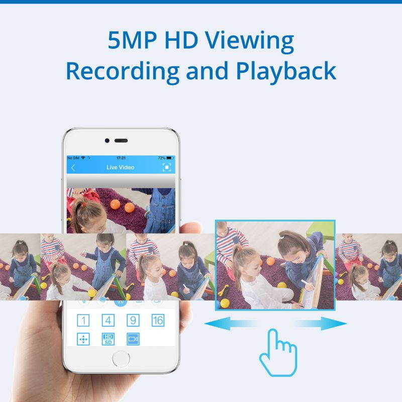 SANNCE 4-Channel 5MP XPoE Network Video Security System with Smart IR LEDs &mdash;2TB