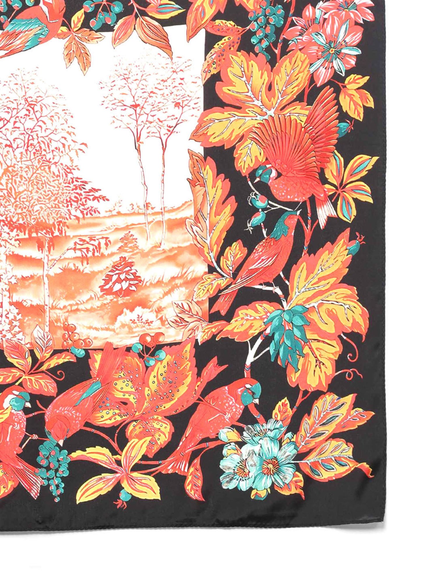 Tossido Black Floral Scarf & Bag Scarf Set