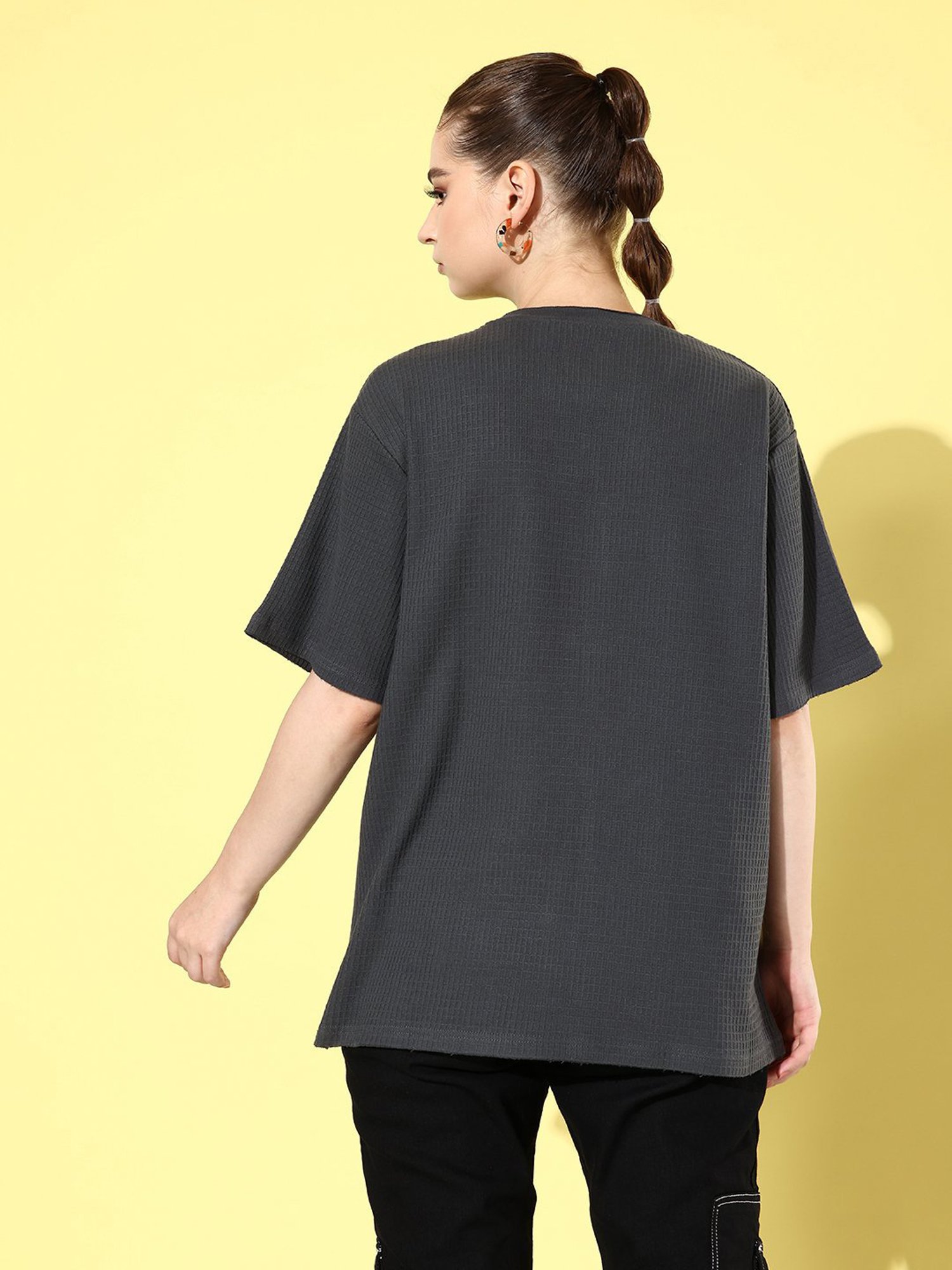 Dillinger Dark Grey Cotton Oversized T-Shirt
