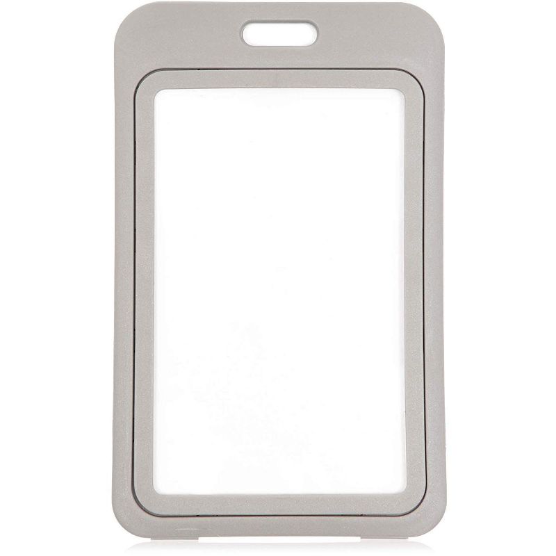 Juvale 25-Pack Hard Plastic ID Badge Holder, Vertical Slide Open Name Tag for Security Pass, Membership Card, Employee & Student