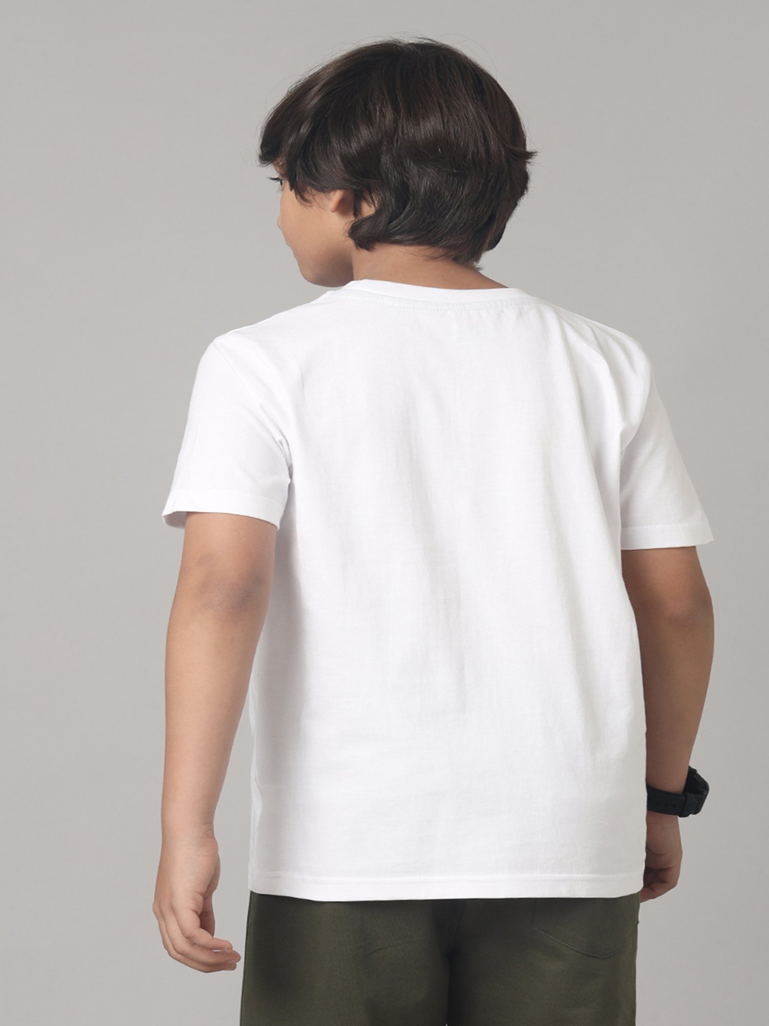 Under Fourteen Only Kids White Printed T-Shirt