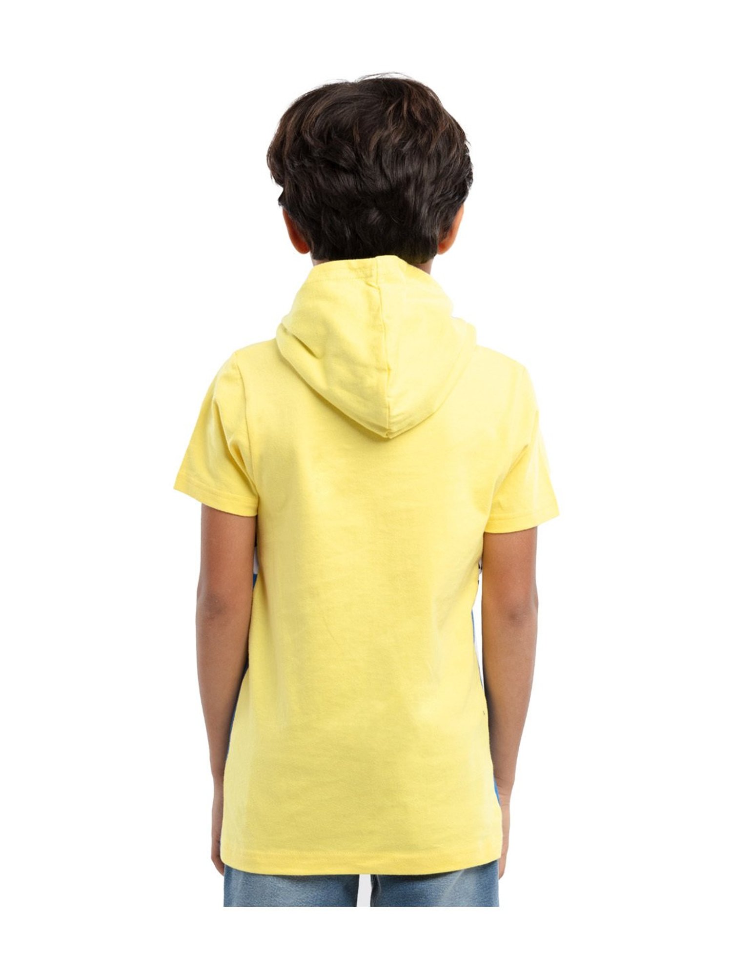 Under Fourteen Only Kids Yellow & Blue Printed T-Shirt