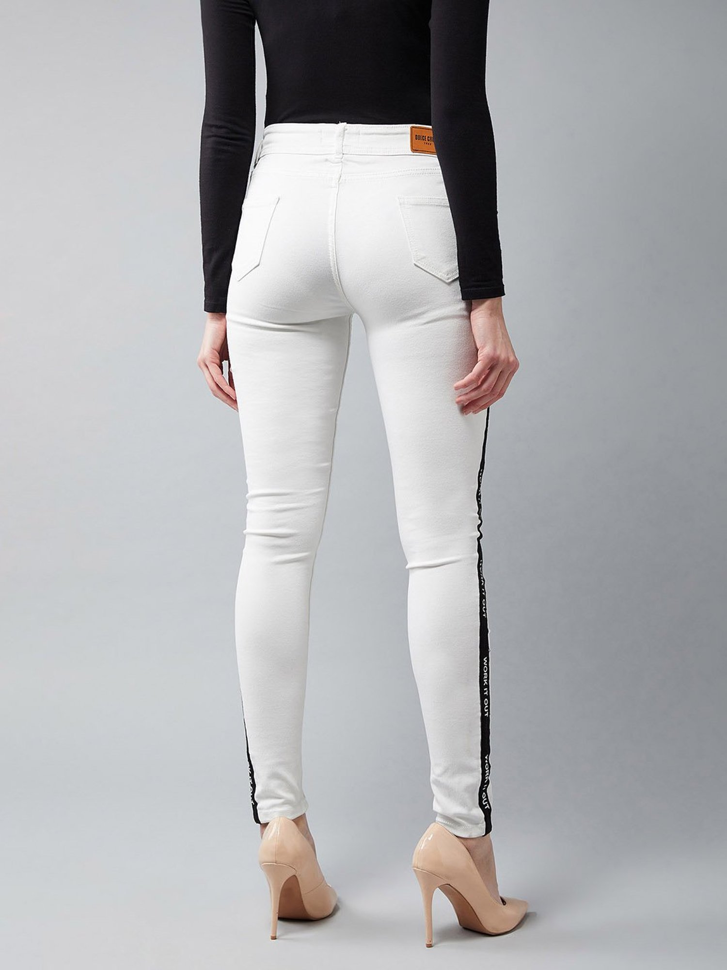 DOLCE CRUDO White Mid Rise Jeans