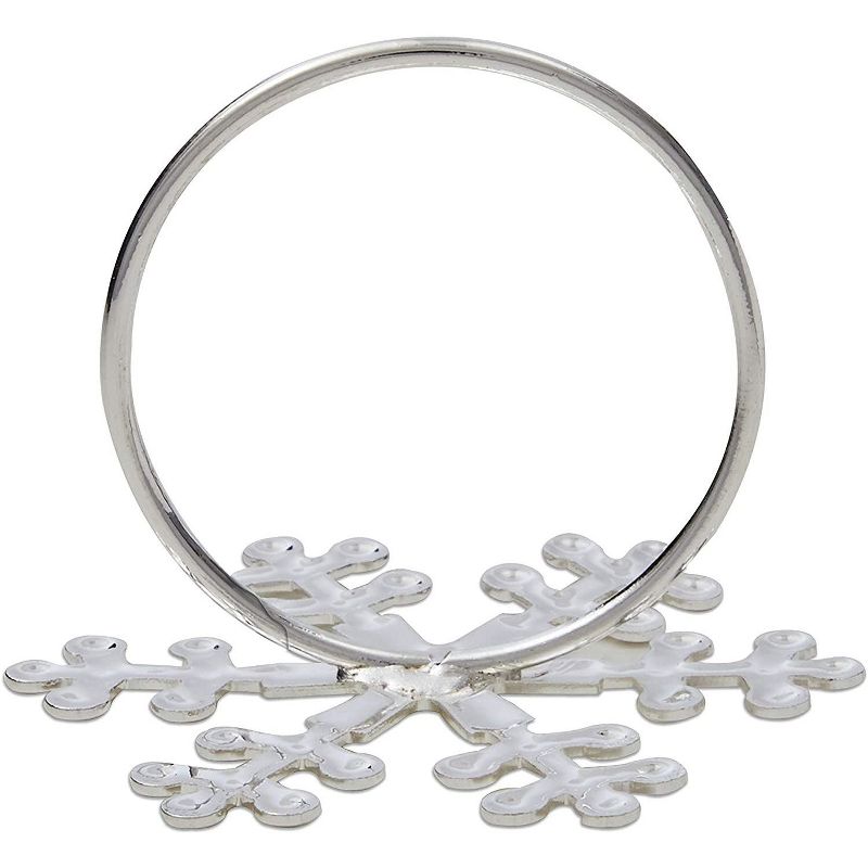 Farmlyn Creek 6 Pack Snowflake Napkin Rings for Christmas Holiday Party (2.2 x 1.7 in)