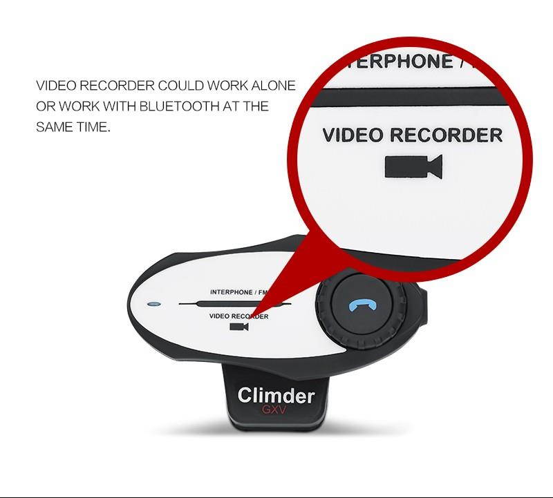 2017 New Motorcycle Helmet Bluetooth Intercom Headset 720P Video Recorder Sports Camera Interphone Handsfree FM Radio