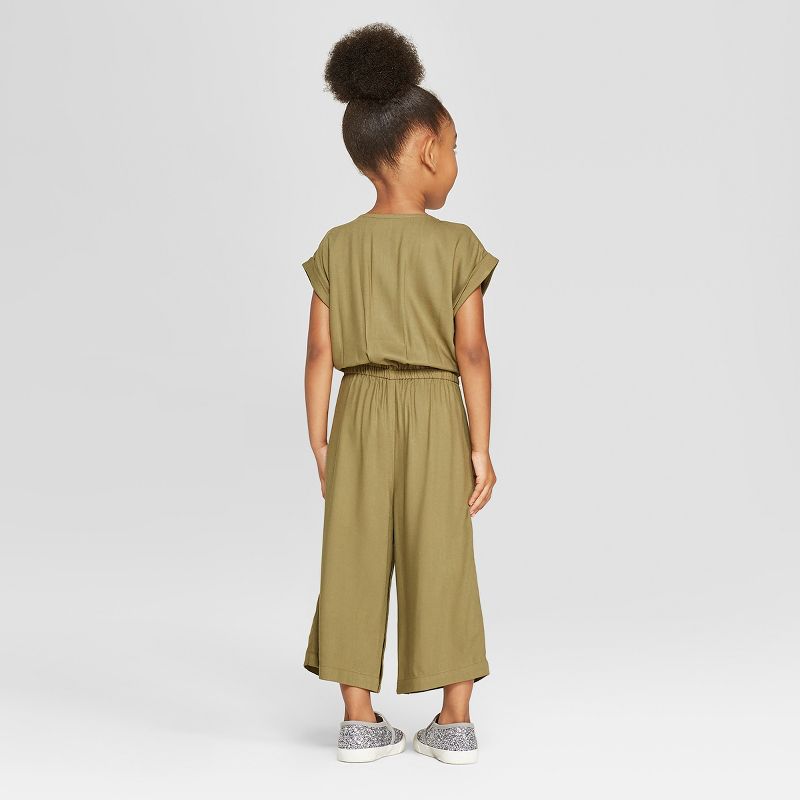 Toddler Girls' Bodysuit - Cat & Jack™ Olive 12M