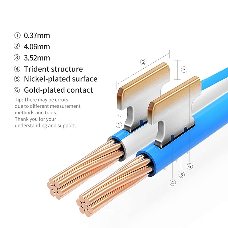 CAT6 RJ45 Connectors Ethernet End  GoldPlated 8P8C UTP Network Plug for Solid Wire amp Standard Cable Transparent Crimp Connector Cat6a Cable Insert 50Pack