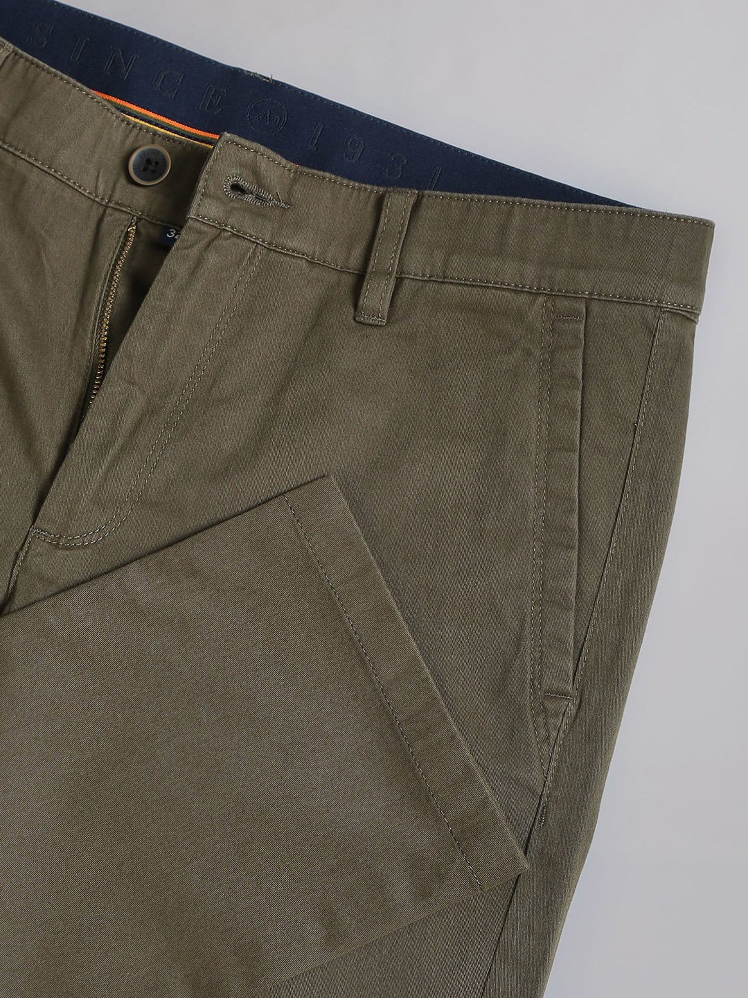 AD by Arvind Dark Green Slim Fit Chinos