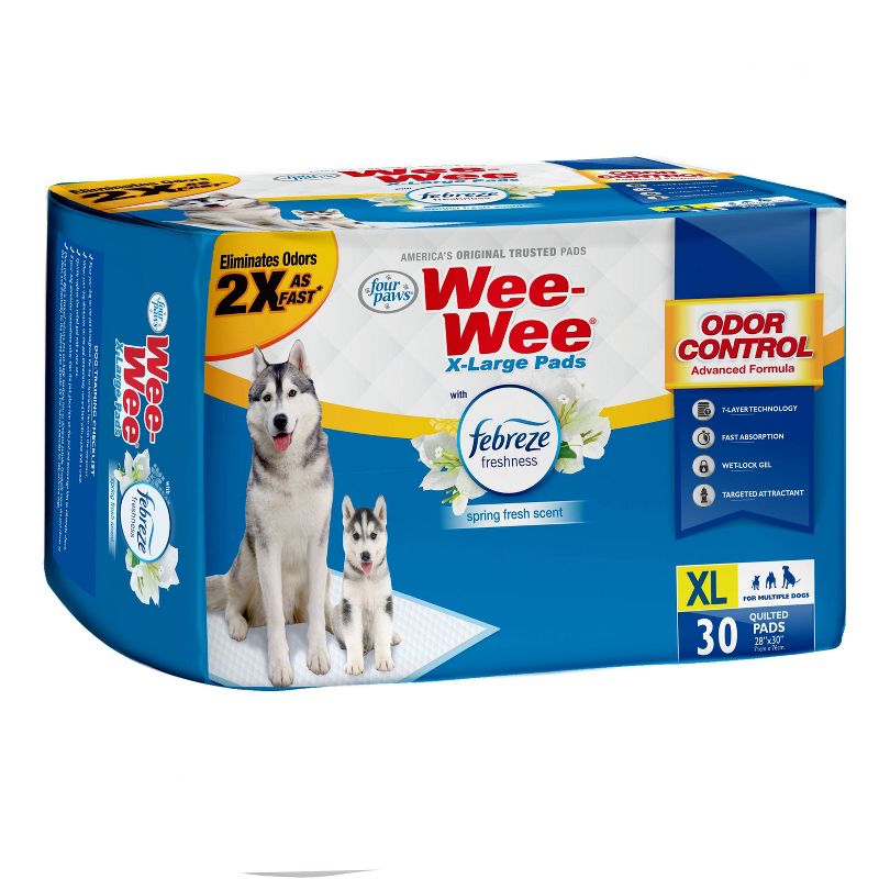 Four Paws Wee-Wee Febreze Pads - XL - White - 30ct