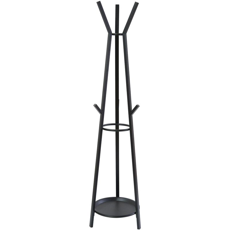 Union & Scale Coat Rack w/Umbrella Stand, Black, Metal UN58023