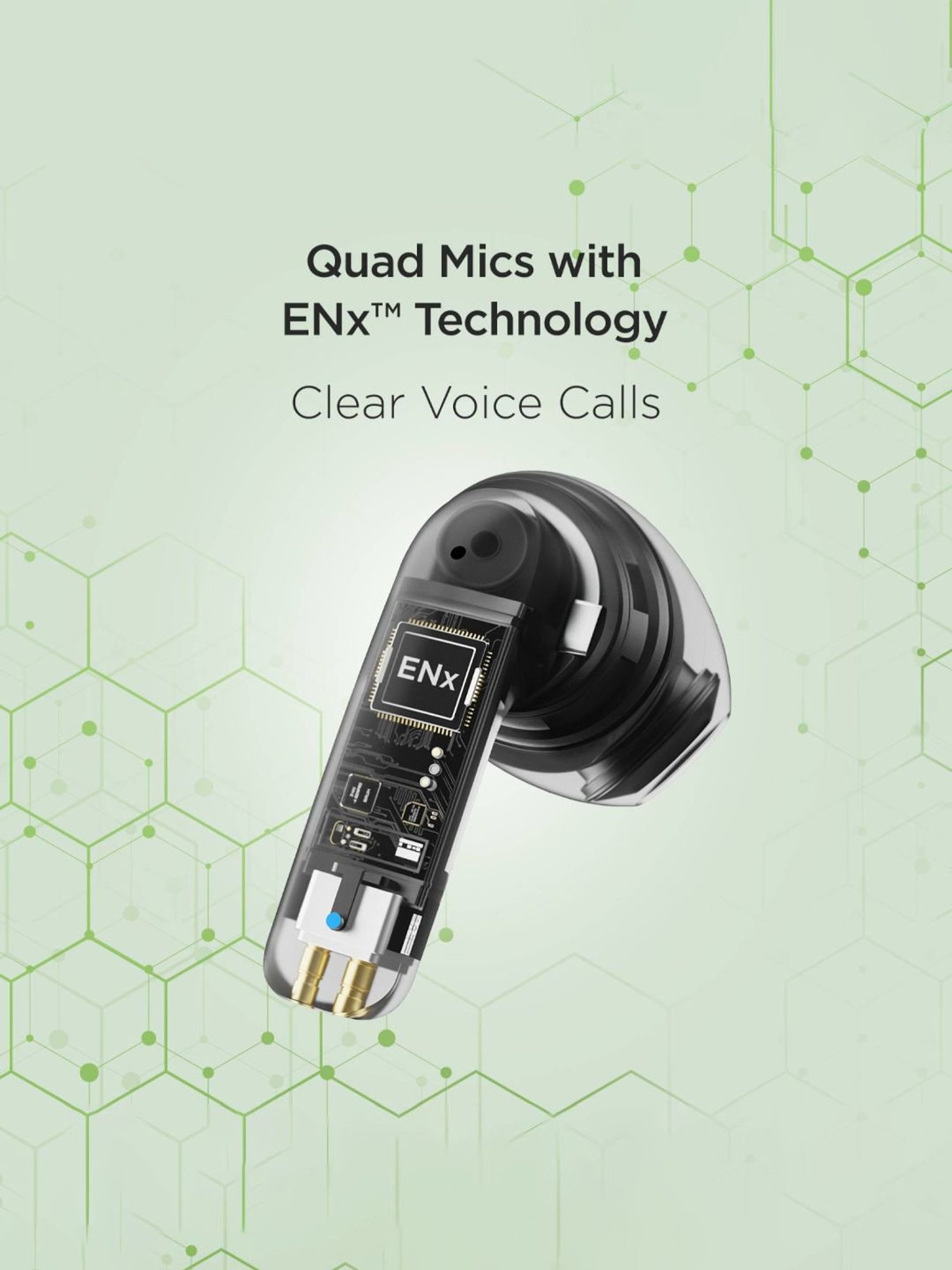 Boat Airdopes 100 In Ear BT Earbuds with Quad Mics ENx Technology (Opal Black, True Wireless)