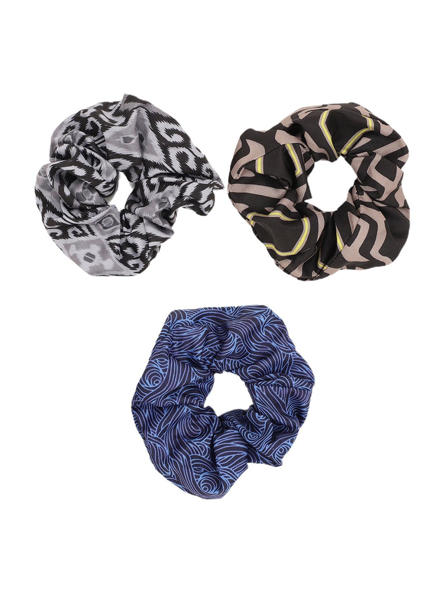 Aditi Wasan Multicolor Printed Scrunchies - Set of 3