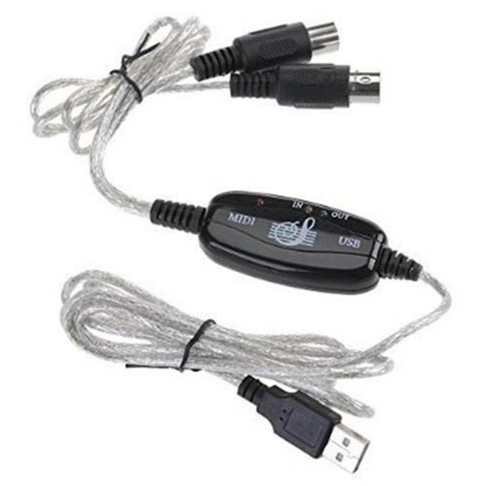 USB IN-OUT MIDI cable converter PC to music keyboard adapter cord X0Q5