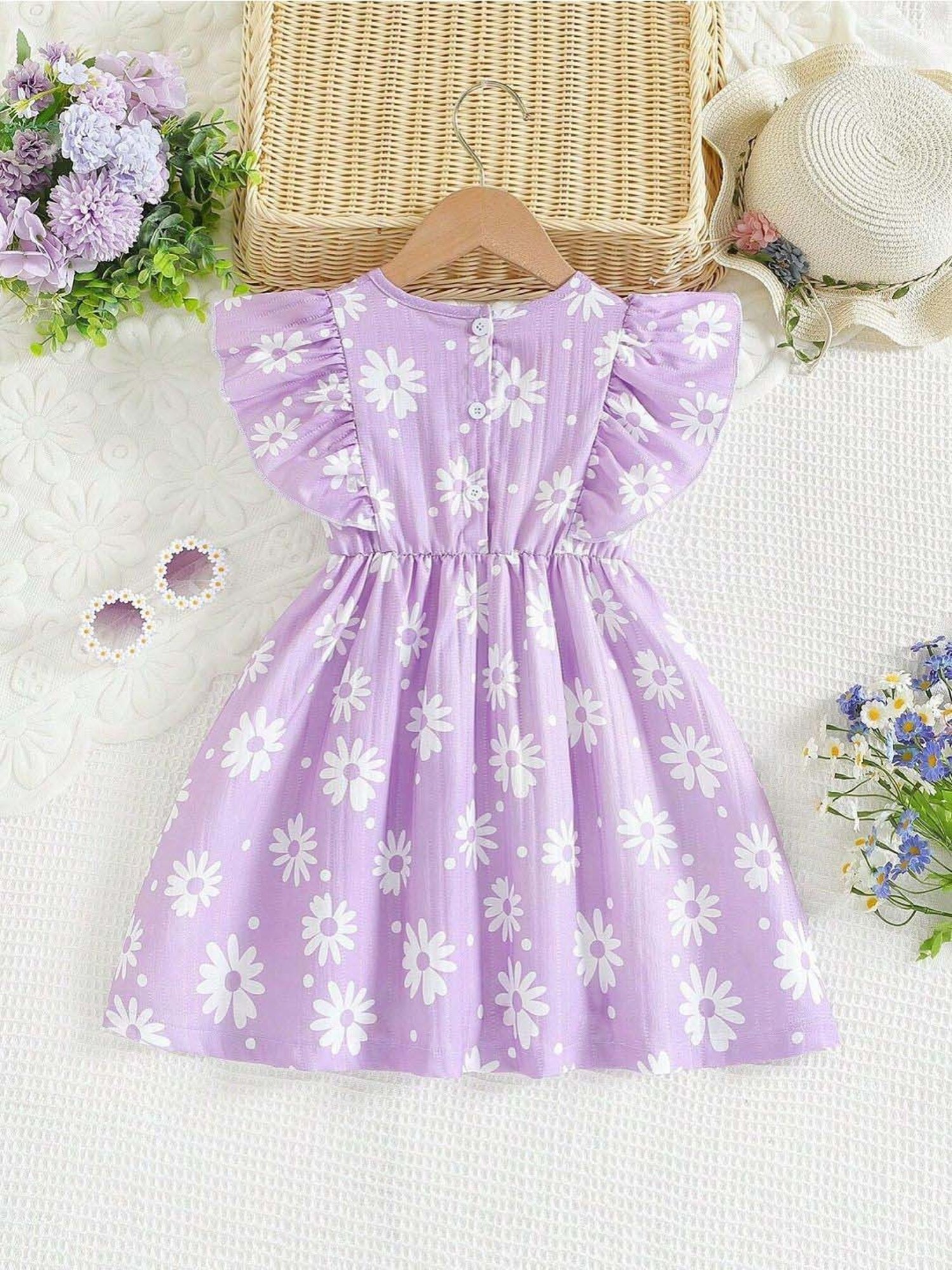 Bolly Lounge Girls Purple Floral Dress