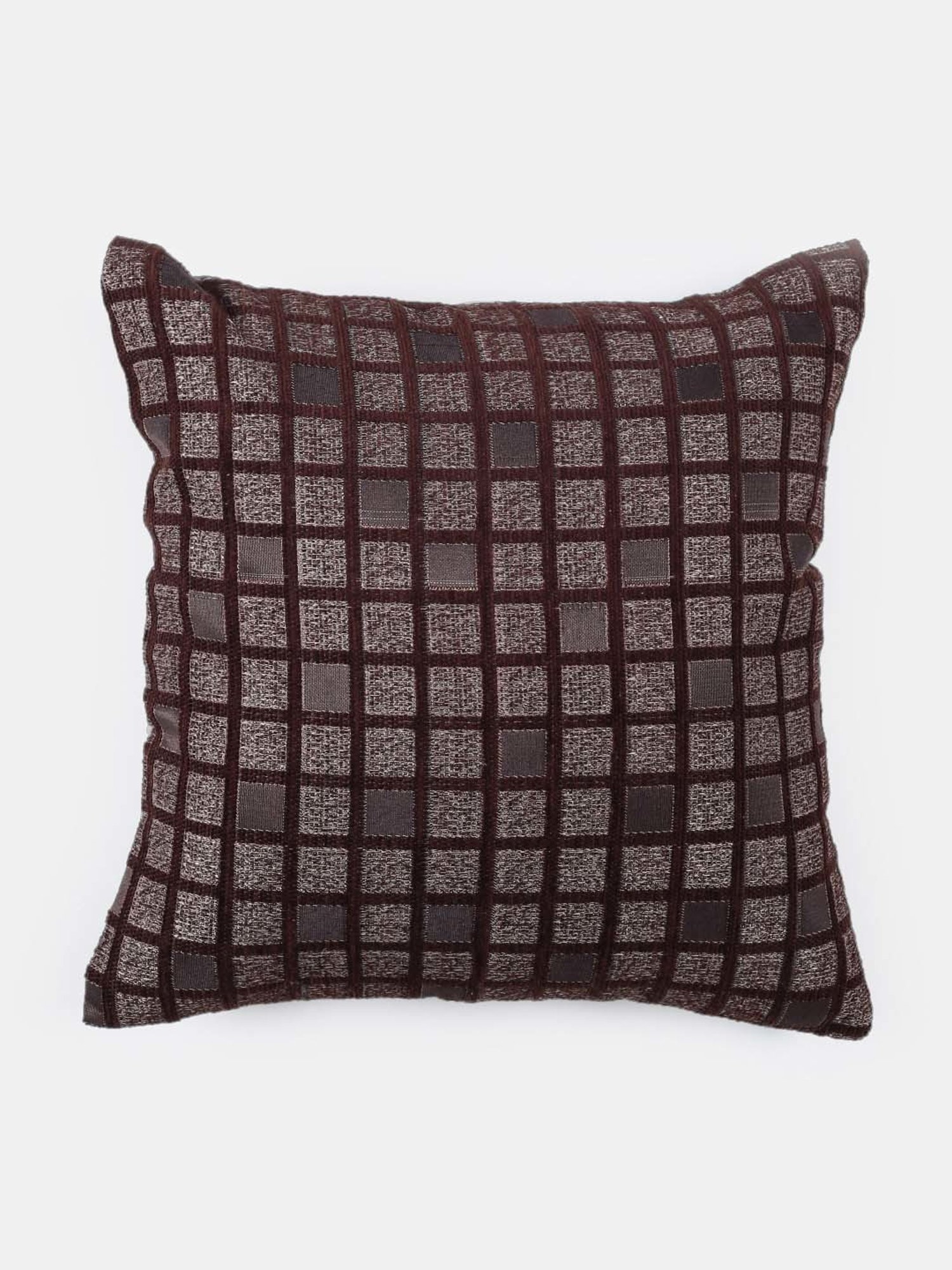 Saral Home Brown Chenille Cushion Covers - Set of 2