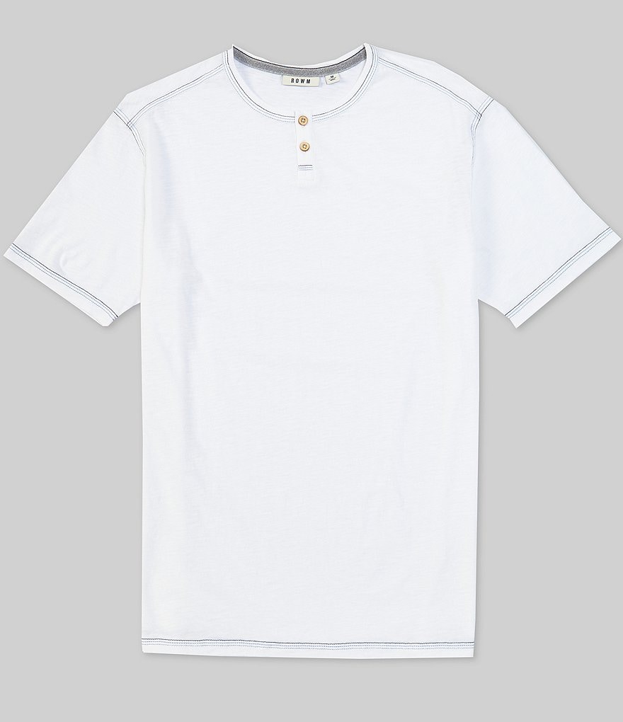 Rowm Short-Sleeve Solid Slub Henley