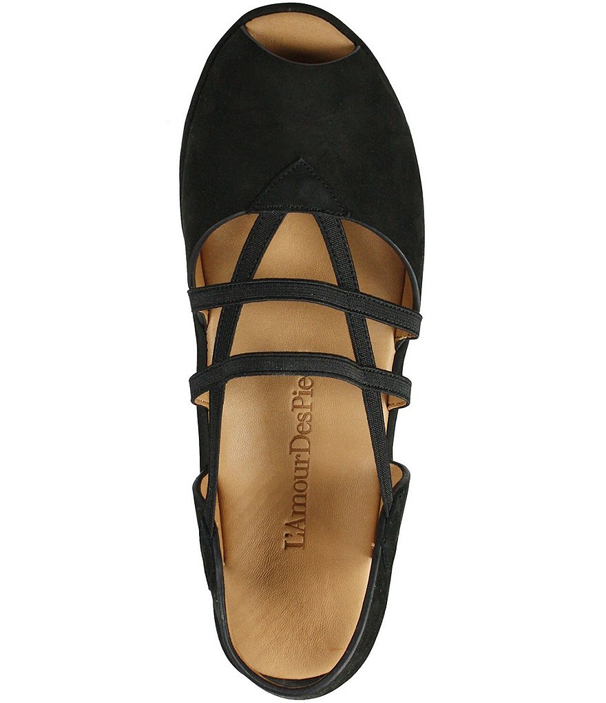 L'Amour Des Pieds Adelais Suede Slip-On Platform Wedge Sandals