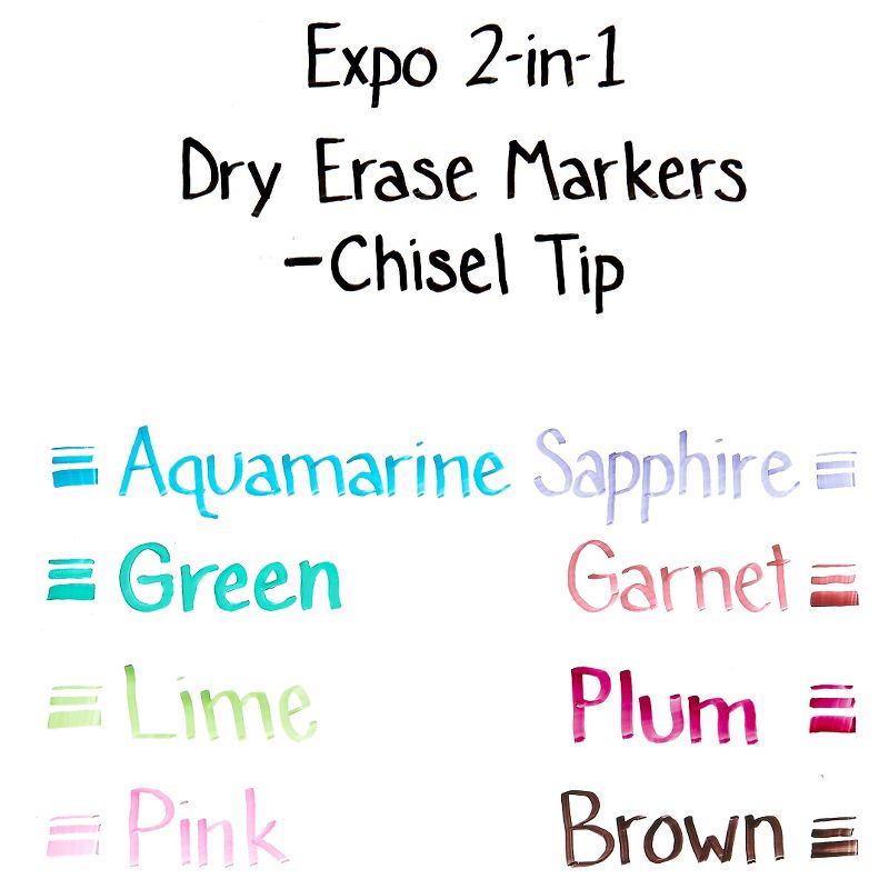 4pk Dry Erase Marker 2-in-1 Chisel Tip Multicolor - Expo
