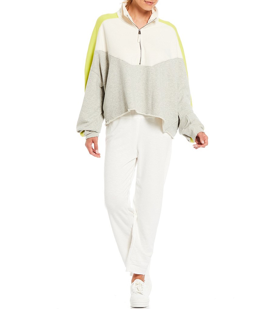 Splendid Knit Zip Up Drawstring Hoodie