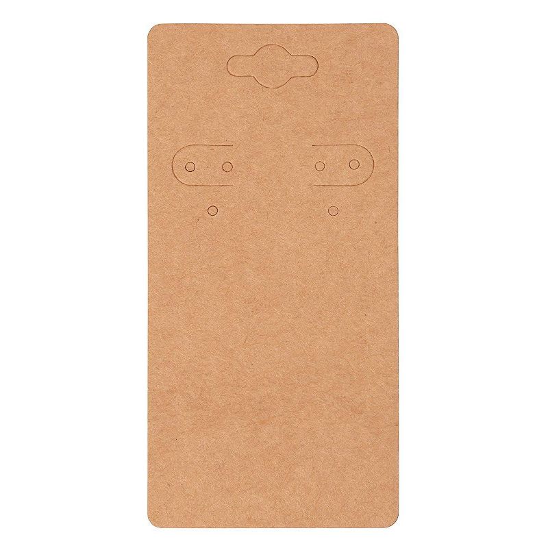 Genie Crafts 200-Pack Hanging Earring Jewelry Display Cards, Kraft Paper Cardstock, 2 x 4 Inches