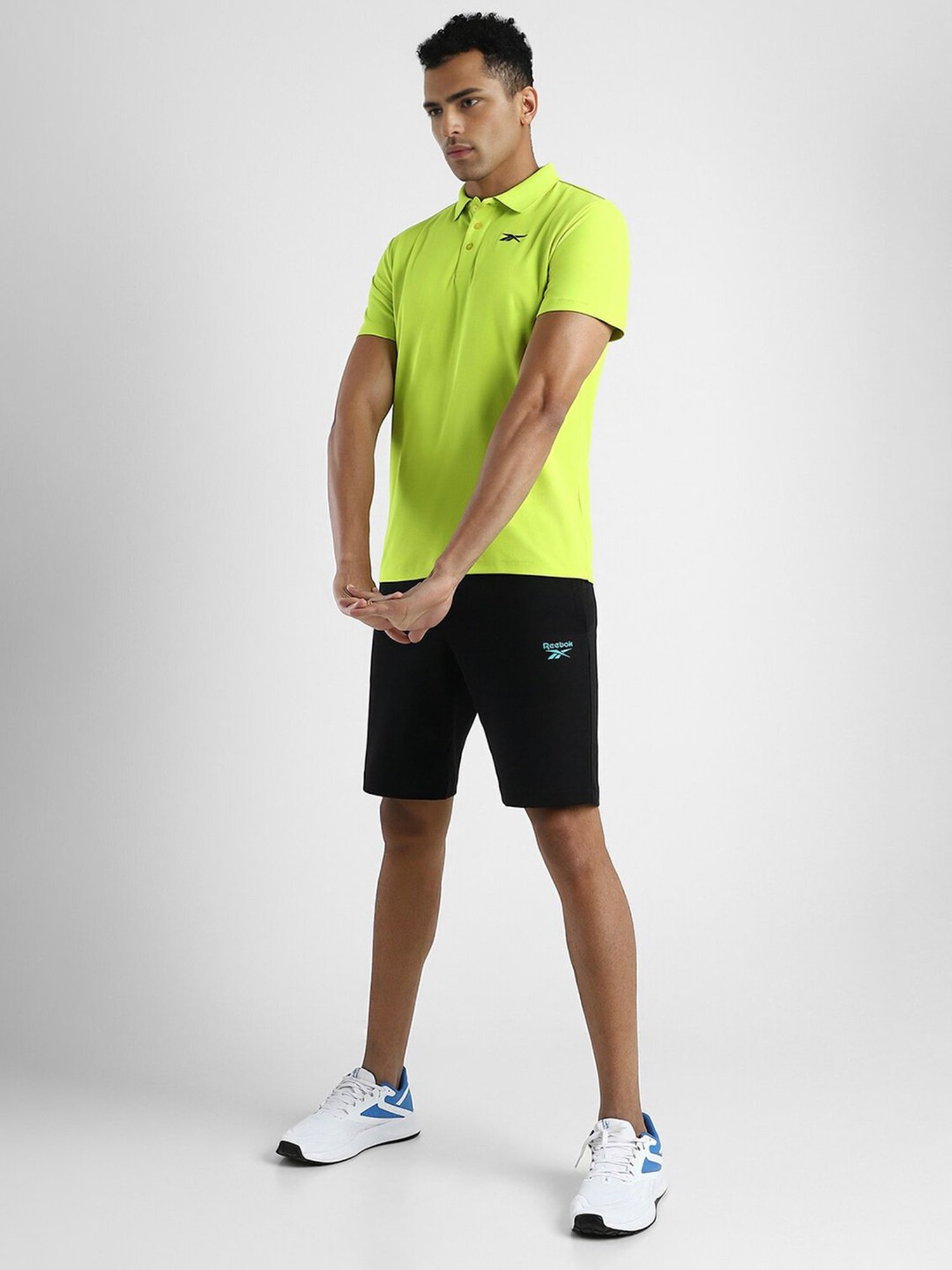 Reebok Lime Green Regular Fit Sports Polo T-Shirt