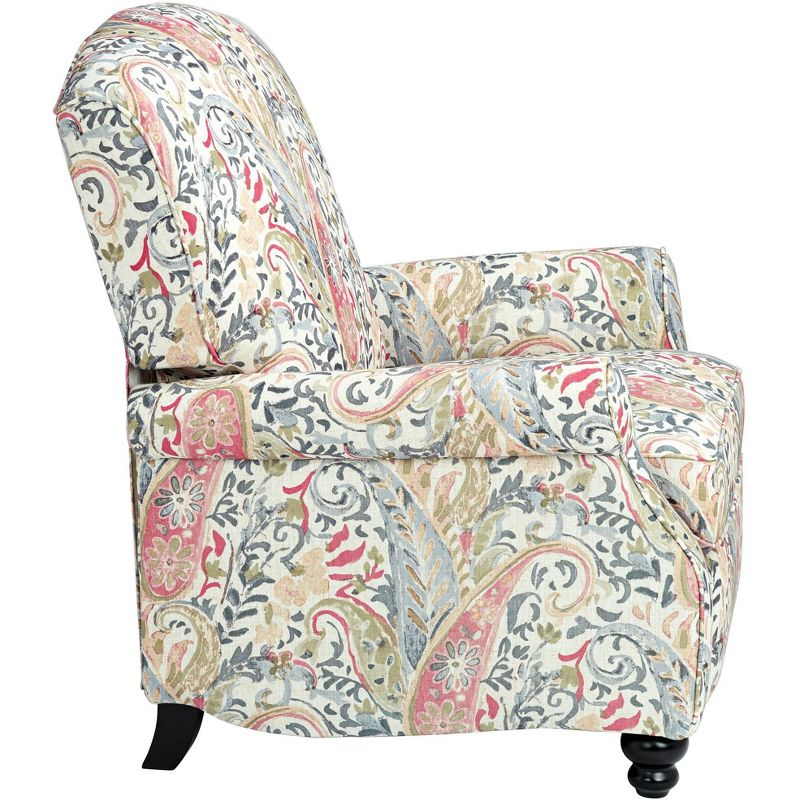 Elm Lane Ethel Coral Paisley Push Back Recliner Chair