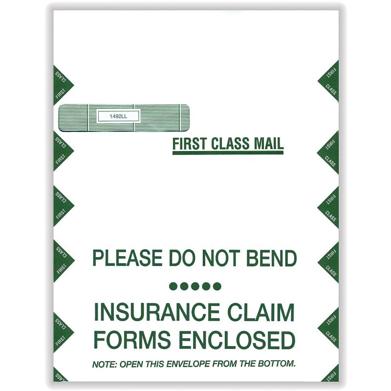 ComplyRight UB-04 Self Seal Document Envelopes, 9" x 12 1/2", White/Green 1492LL