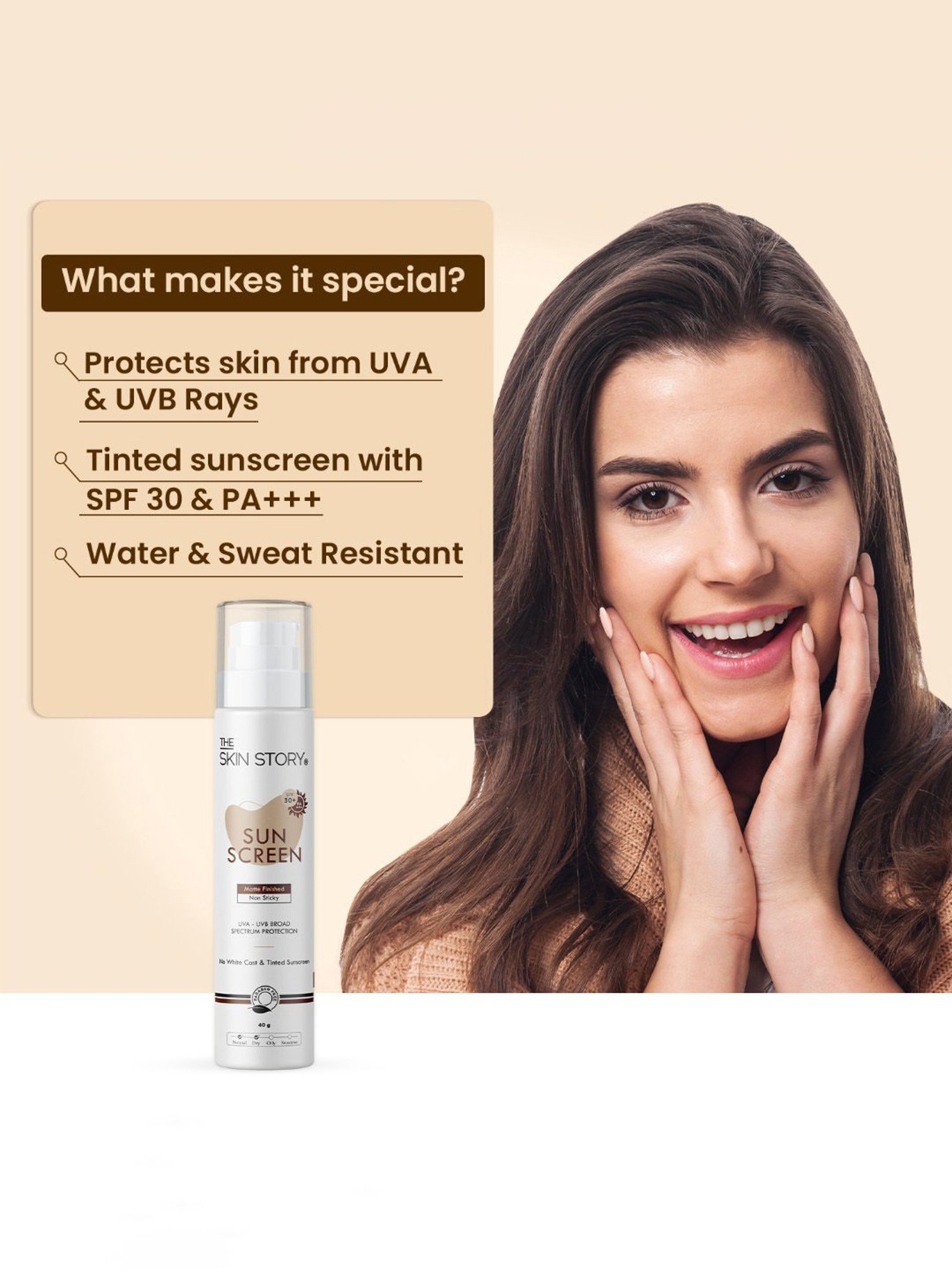 The Skin Story UVA - UVB Broad Spectrum Protection Sunscreen SPF 30 - 40 gm