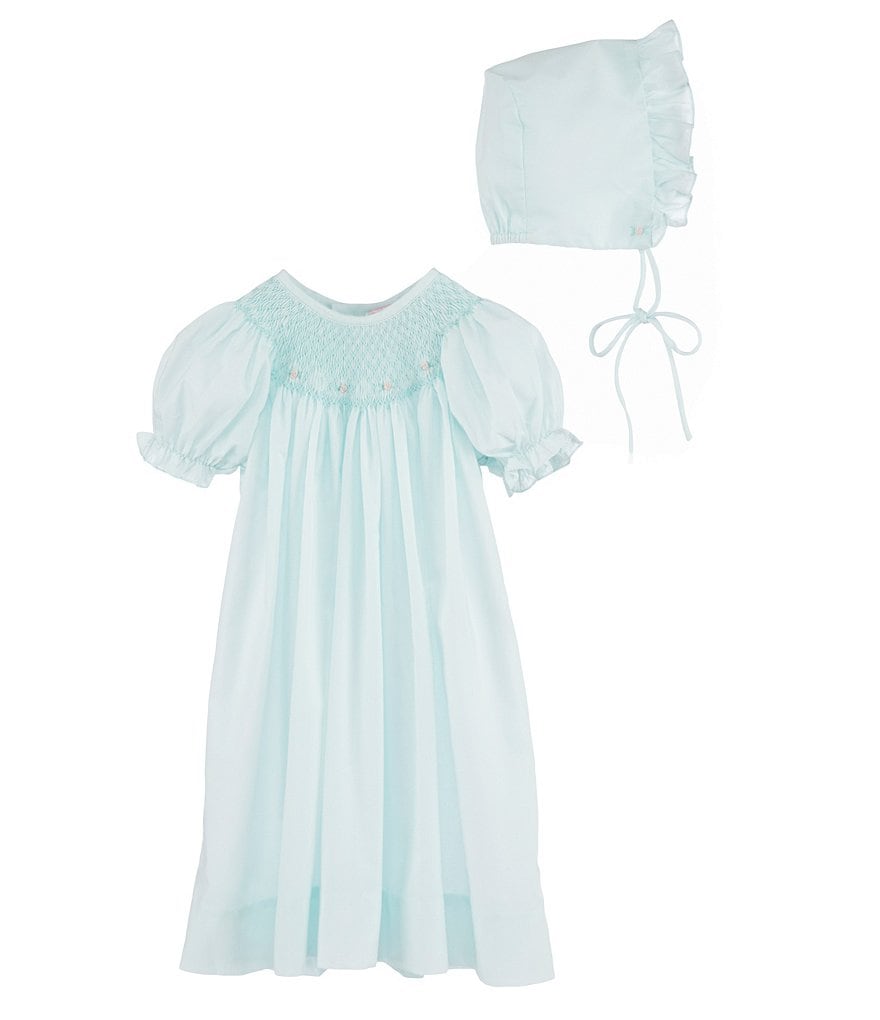 Petit Ami Baby Girls Newborn-9 Months Smocked Gown & Bonnet Set