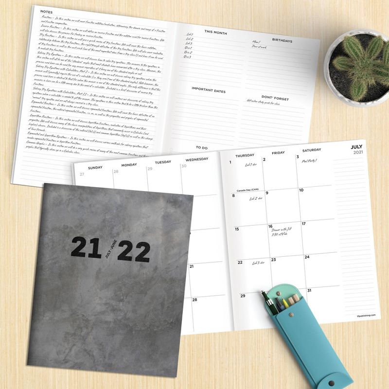 2021-22 Academic Planner 9" x 11" Concrete Monthly - The Time Factory