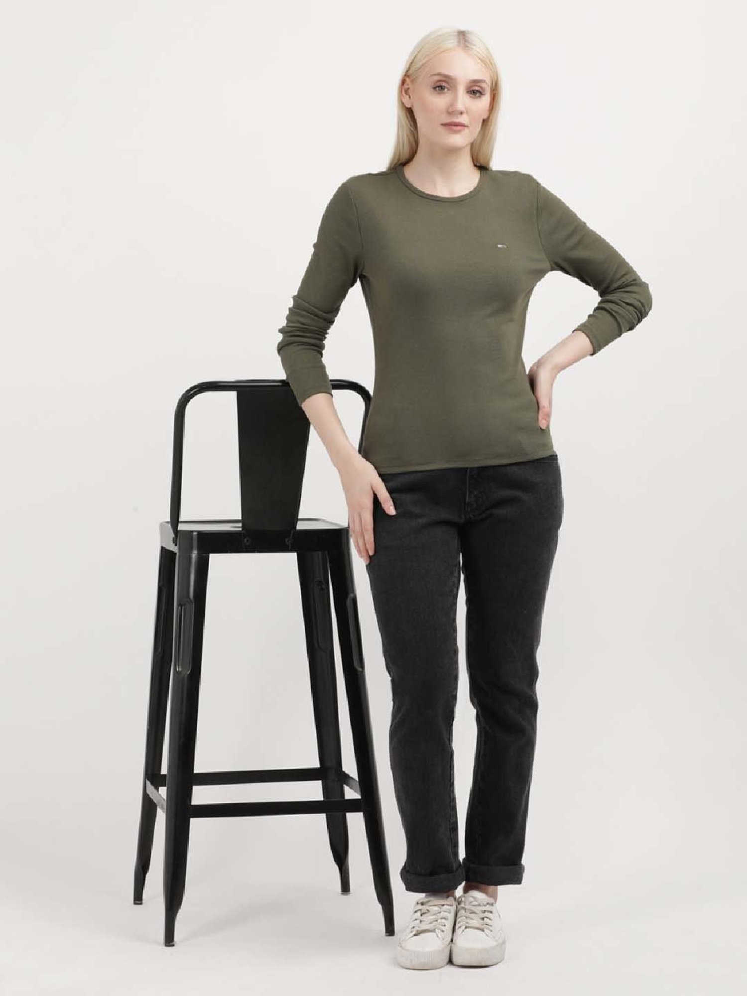 TOMMY HILFIGER Army Green Cotton T-Shirt