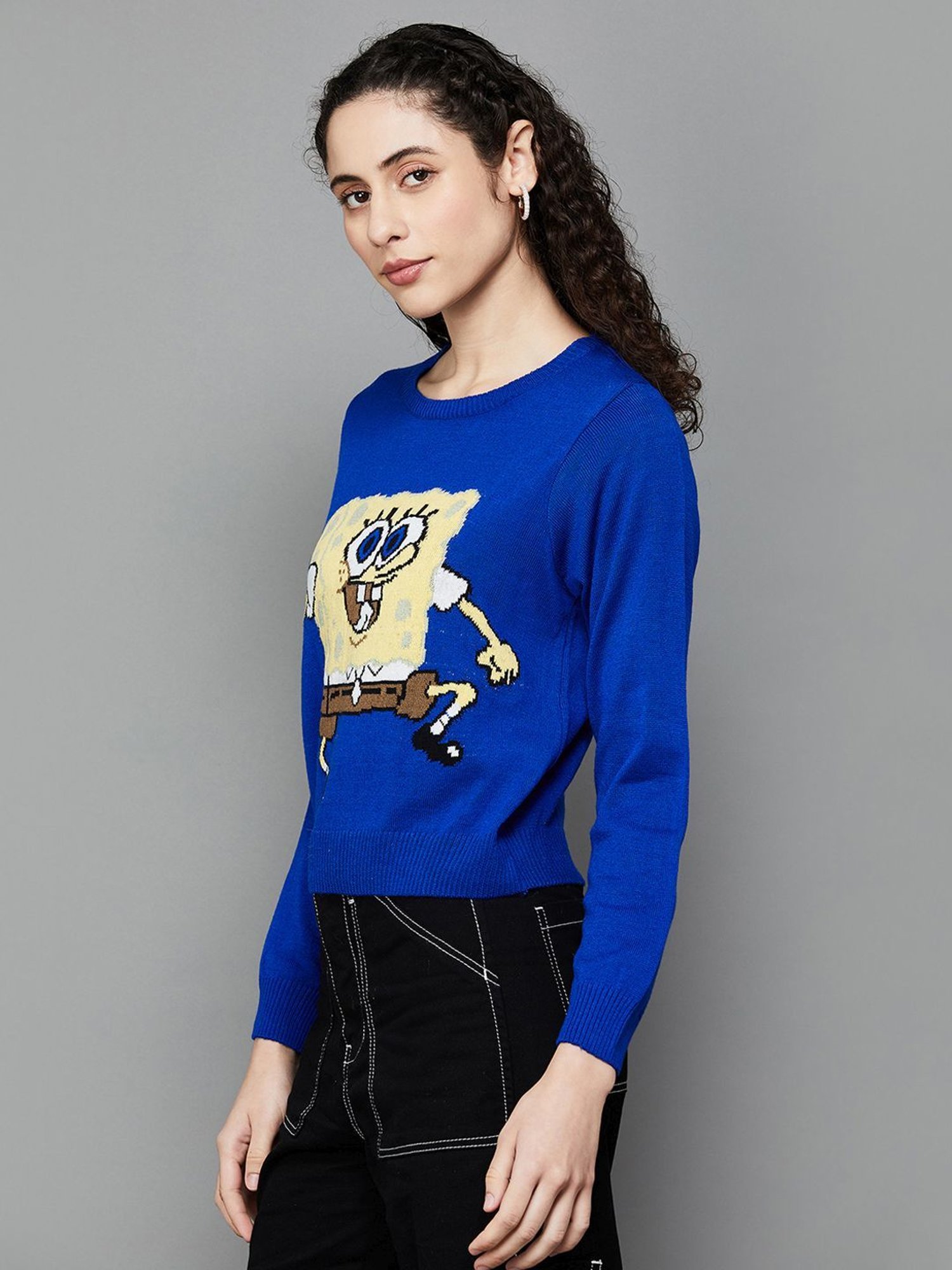 Ginger by Lifestyle Blue Printed Sweater