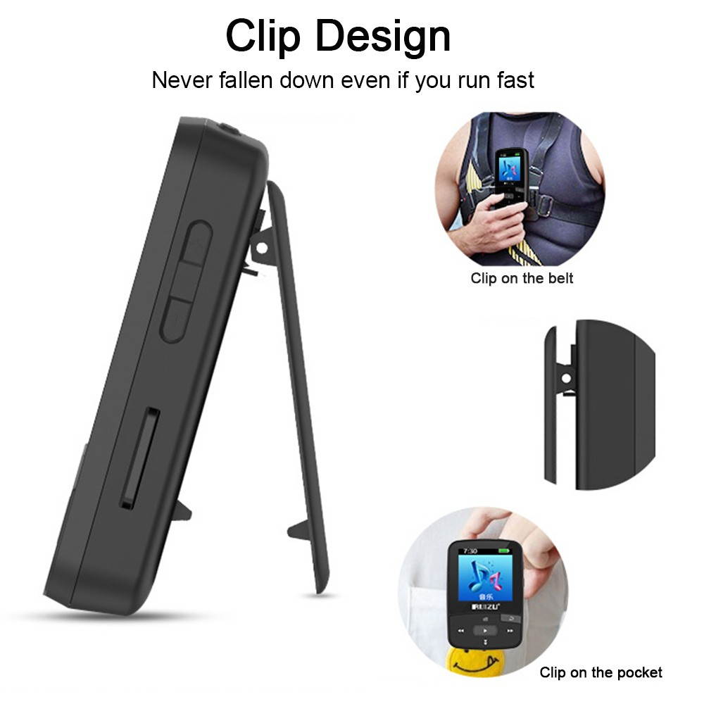 RUIZU X50 8GB 1.5in MP3 MP4 Player HiFi Lossless Sound Quality Bluetooth Pedometer TF Card FM Radio Recording E-book Time Calendar