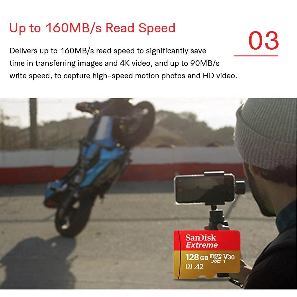 Genuine Original SanDisk Extreme MicroSD Card SQXNE 32G/128GB/256GB 100M A1 TF Card U3 C10 A1 V30 4K Memory Card Super Fast Speed 100MB/s Read 60MB/s Write