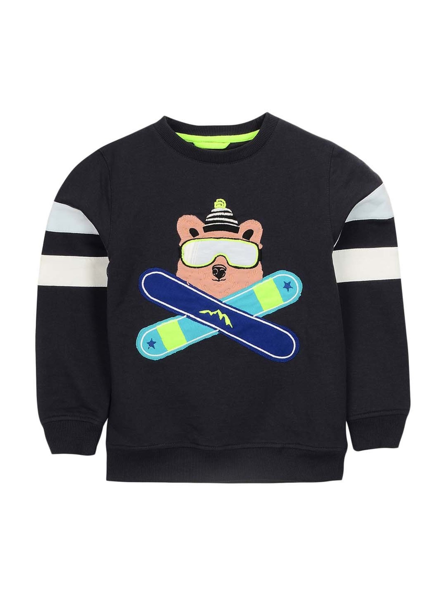 Cherry Crumble By Nitt Hyman Kids Navy Applique Sweatshirt
