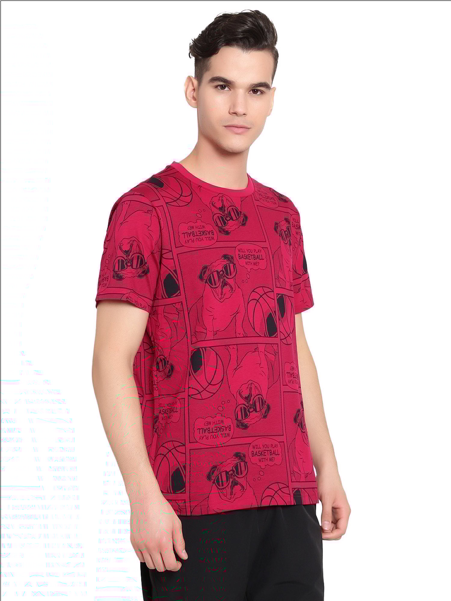 Anta Red Regular Fit Printed Crew T-Shirt