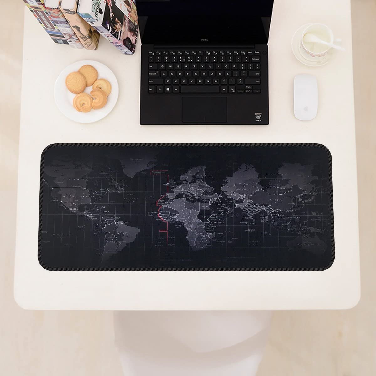 RGB Gaming Mouse Pad - Large Led Keyboard Pad, Mouse Mat with HD Map, Smoothly Waterproof Surface, Non-Slip Rubber Base, 31.5"X 11.8" & 14 Light Modes