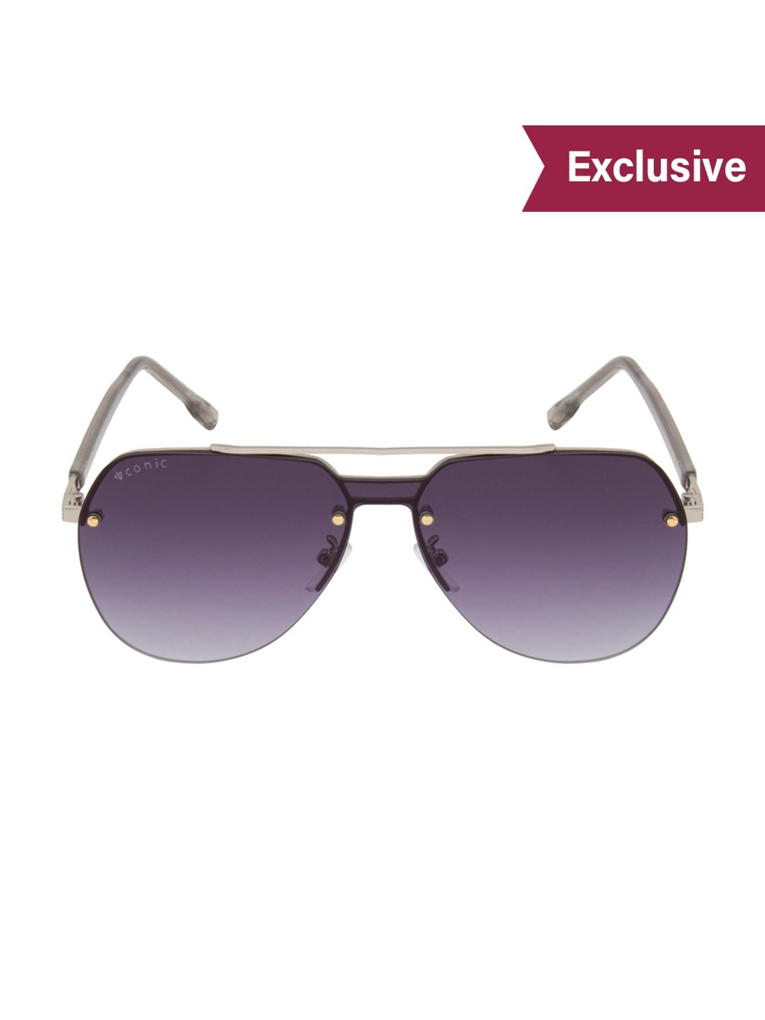 Ted Smith Grey Aviator UV Protection Unisex Sunglasses