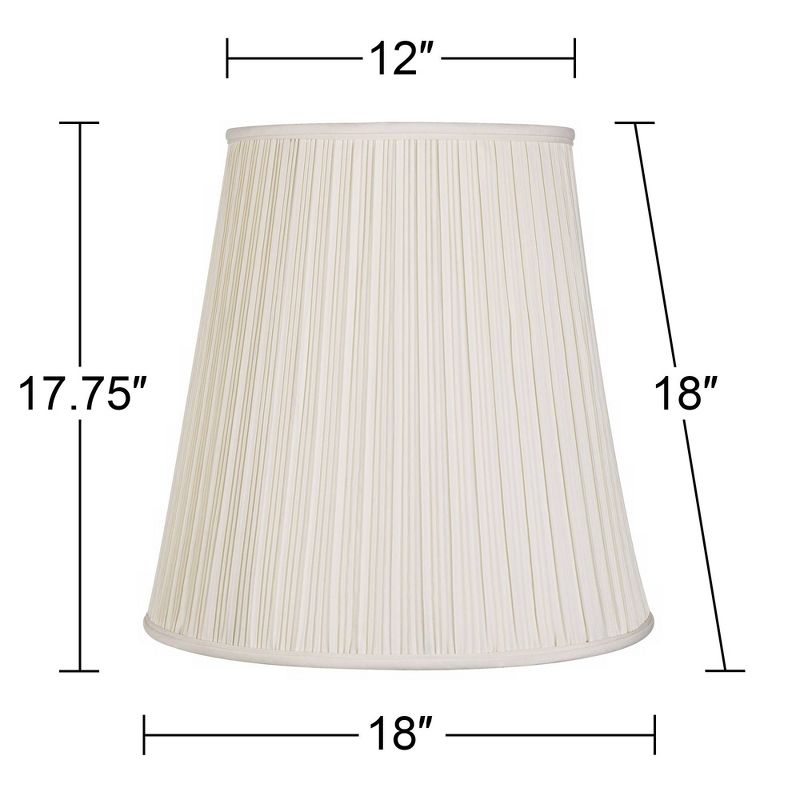 Springcrest Creme Mushroom Pleat Large Lamp Shade 12" Top x 18" Bottom x 18" Slant x 17.75" High (Spider) Replacement with Harp and Finial